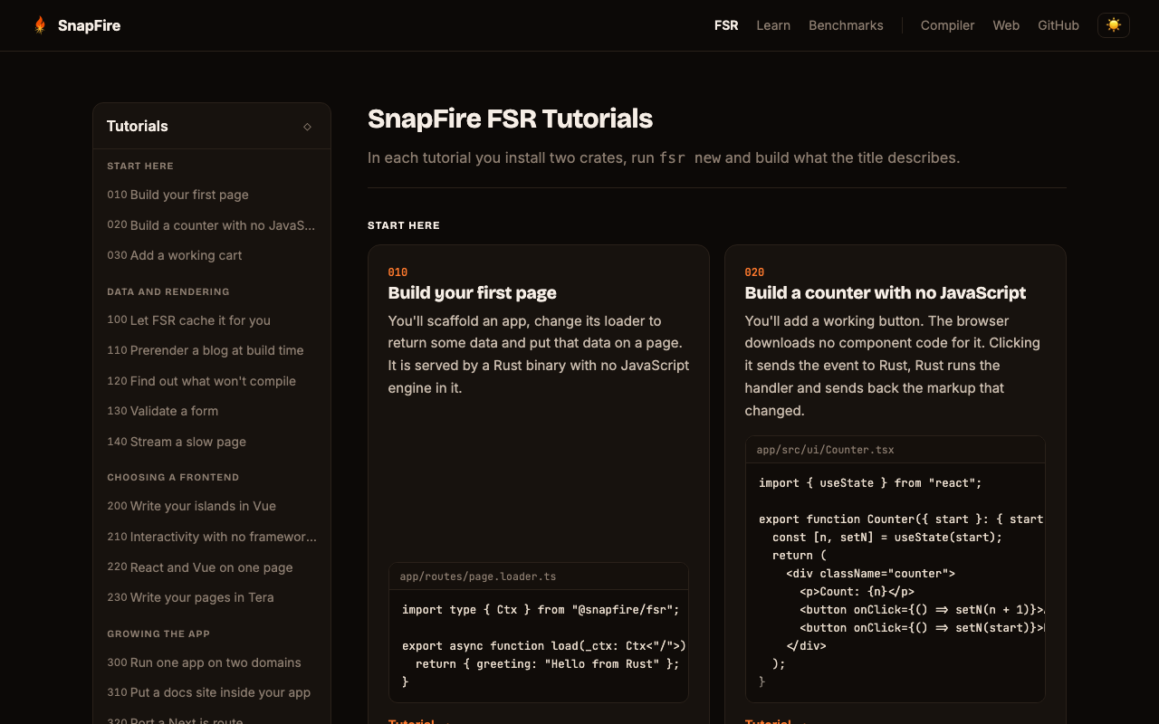 The FSR tutorials, a mounted site